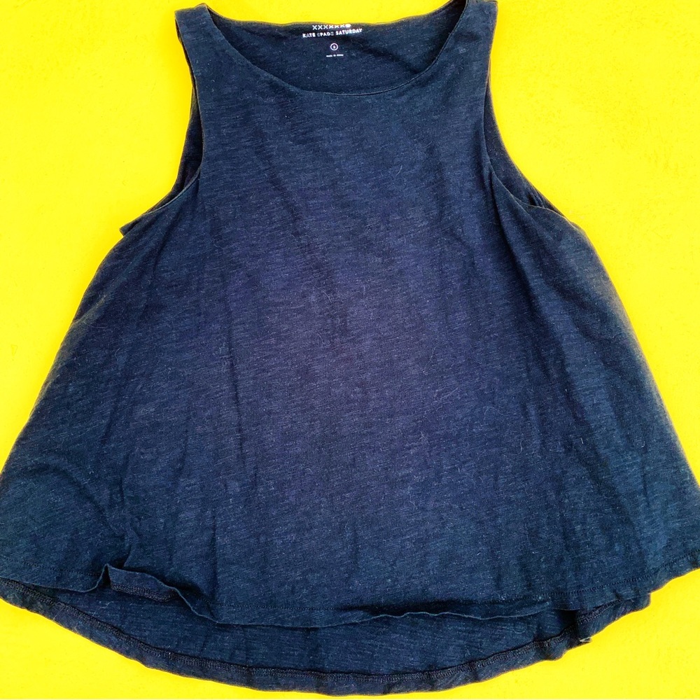 KATE SPADE SATURDAY sleeveless tank top cotton Small blouse scoop neck blouse